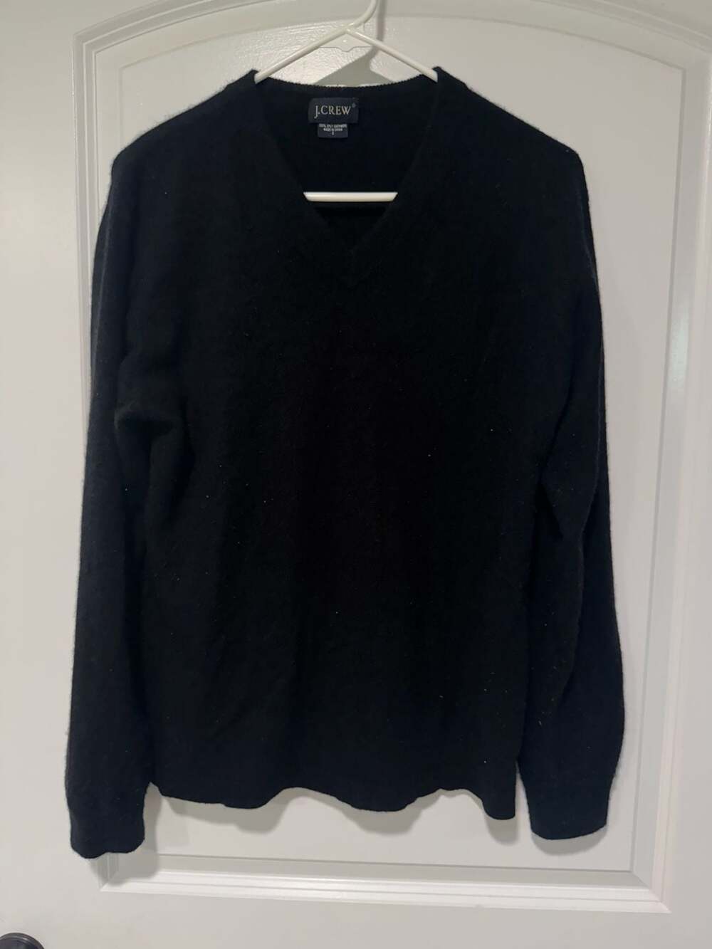 J.Crew Cashmere V Neck Sweater Black Preppy Old Money Quiet Luxury Men’s S